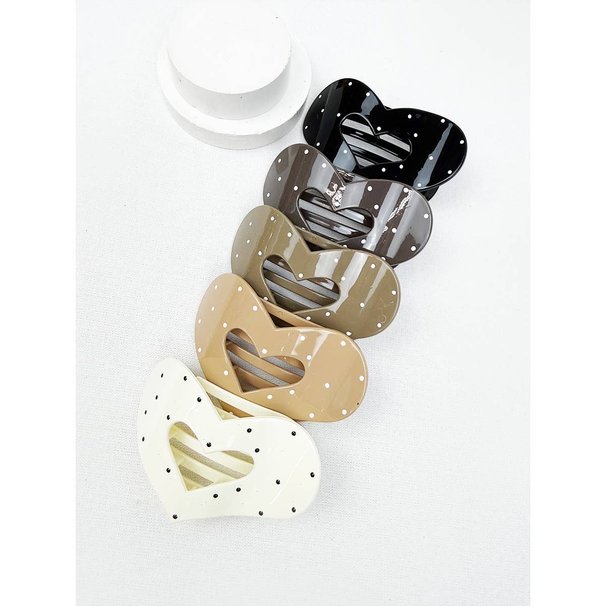 Polka Dot Heart Flat Clip