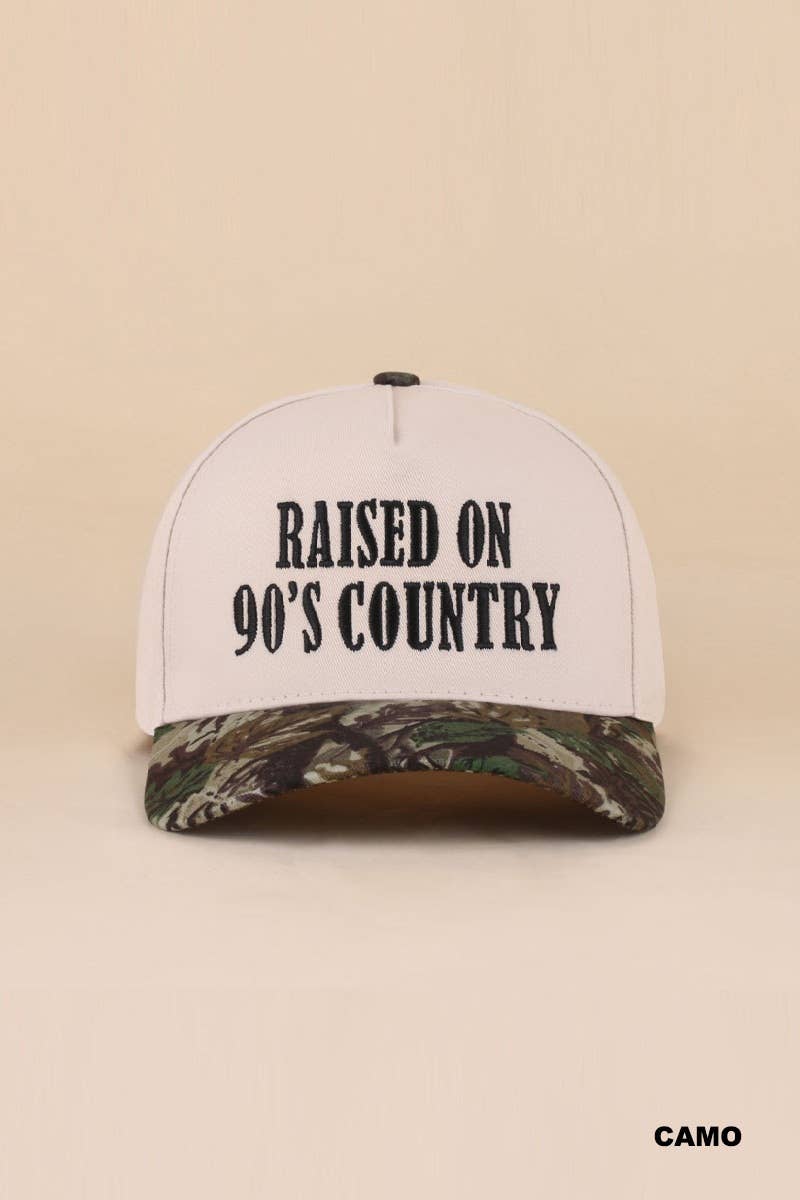 Raised On 90's Country Two Tone Snapback Hat Zenana Consgt.