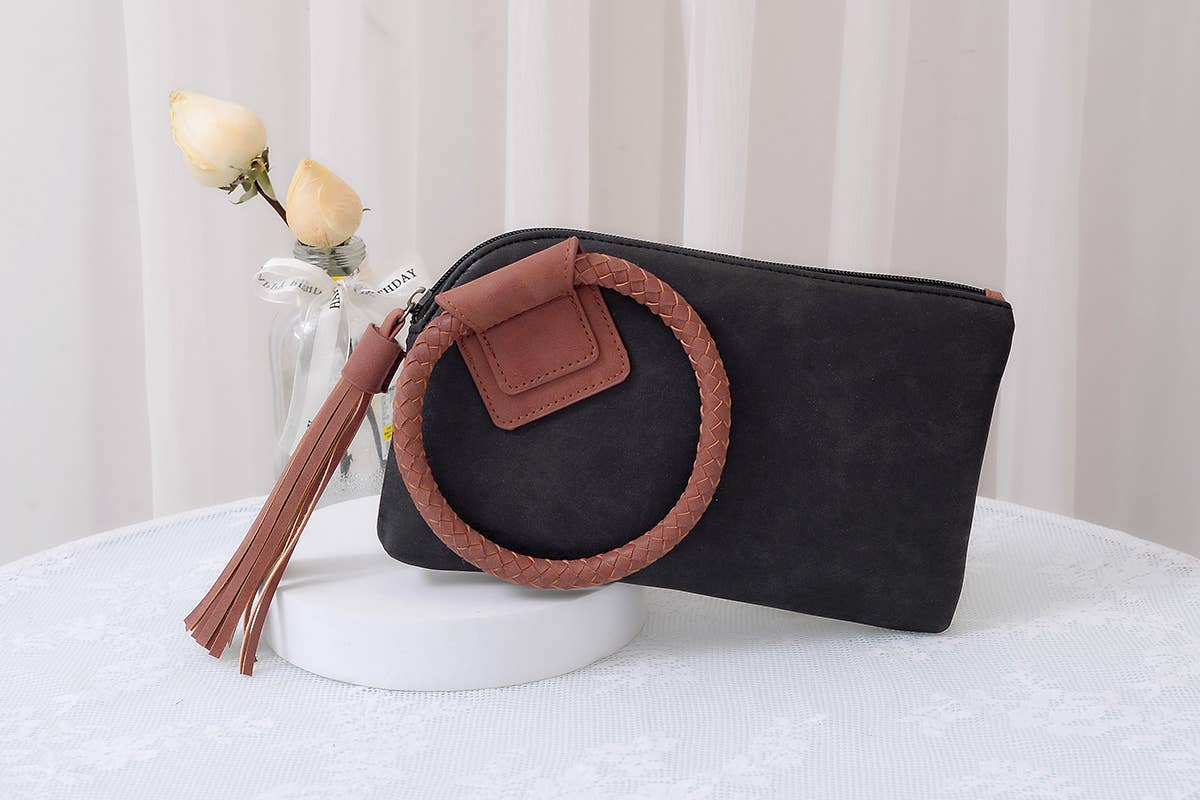 Two Toned Boho Wristlet