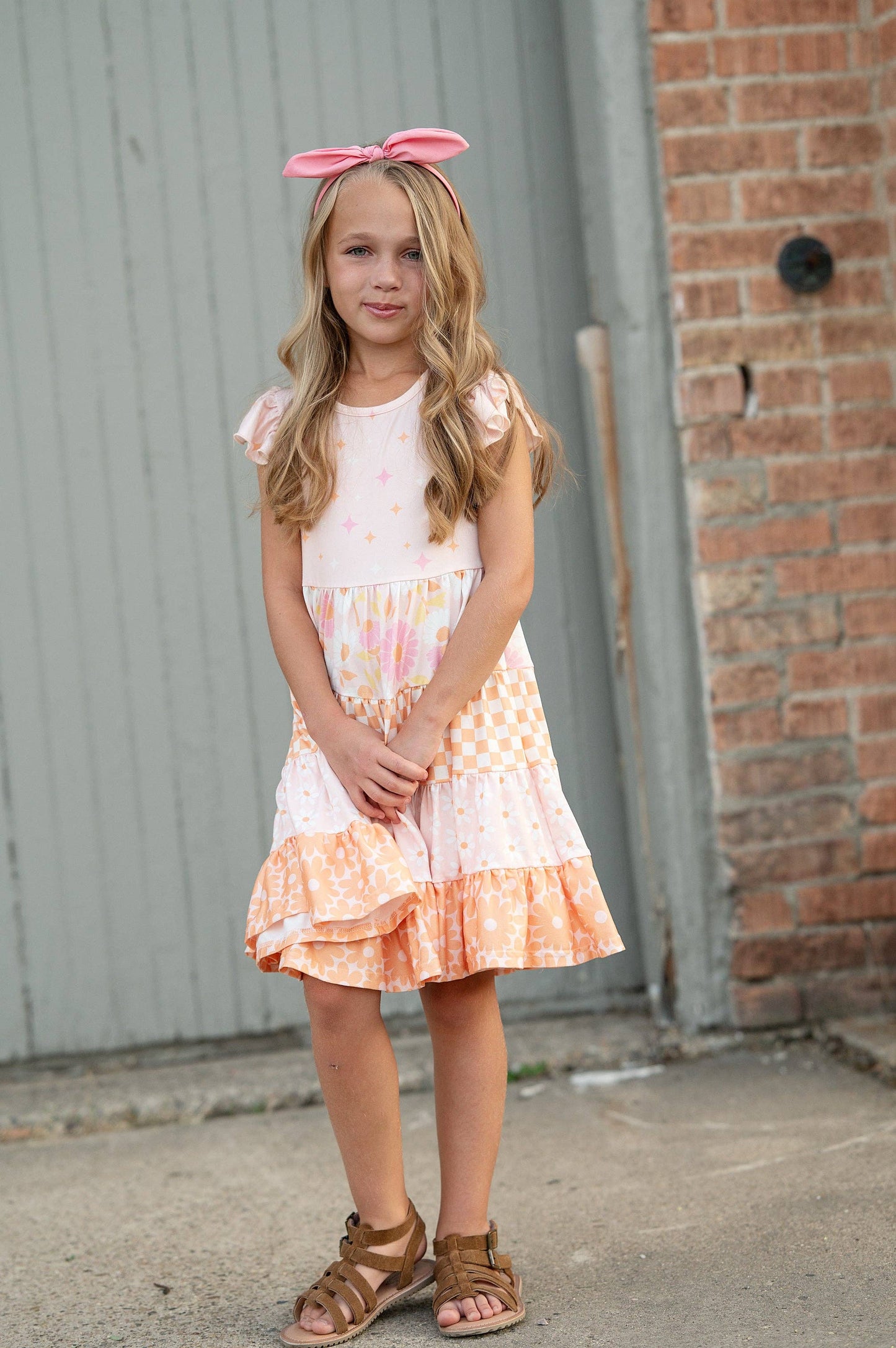 Pink & Tangerine Daisy Dress
