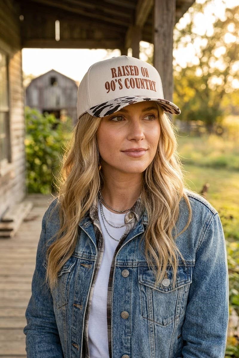 Raised On 90's Country Two Tone Snapback Hat Zenana Consgt.