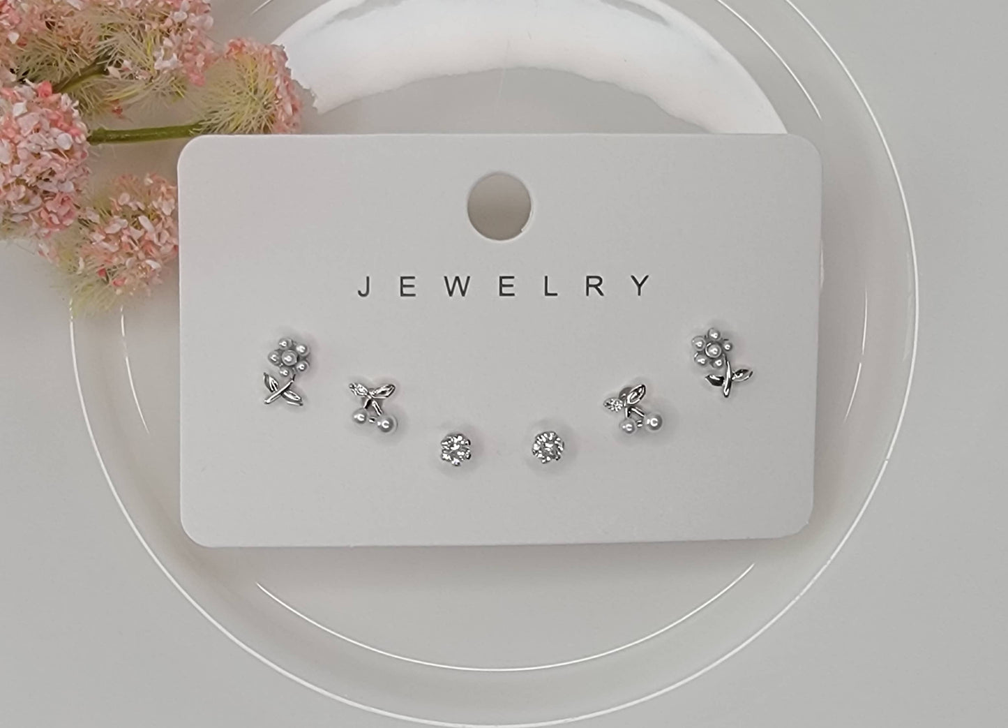 BETTYOH INC - THREE PAIR MINI CHERRY STYLE STUD EARRINGS.