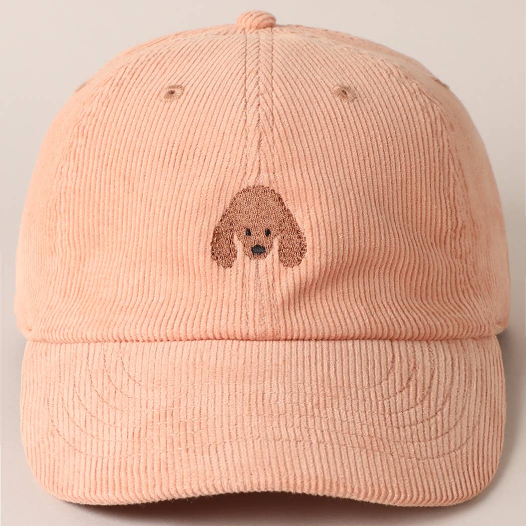 Poodle Baseball Cap-Salmon