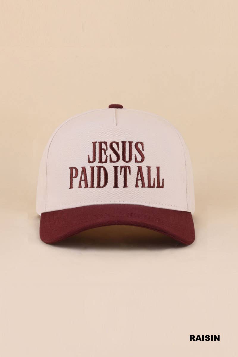 Jesus Paid It All Hat