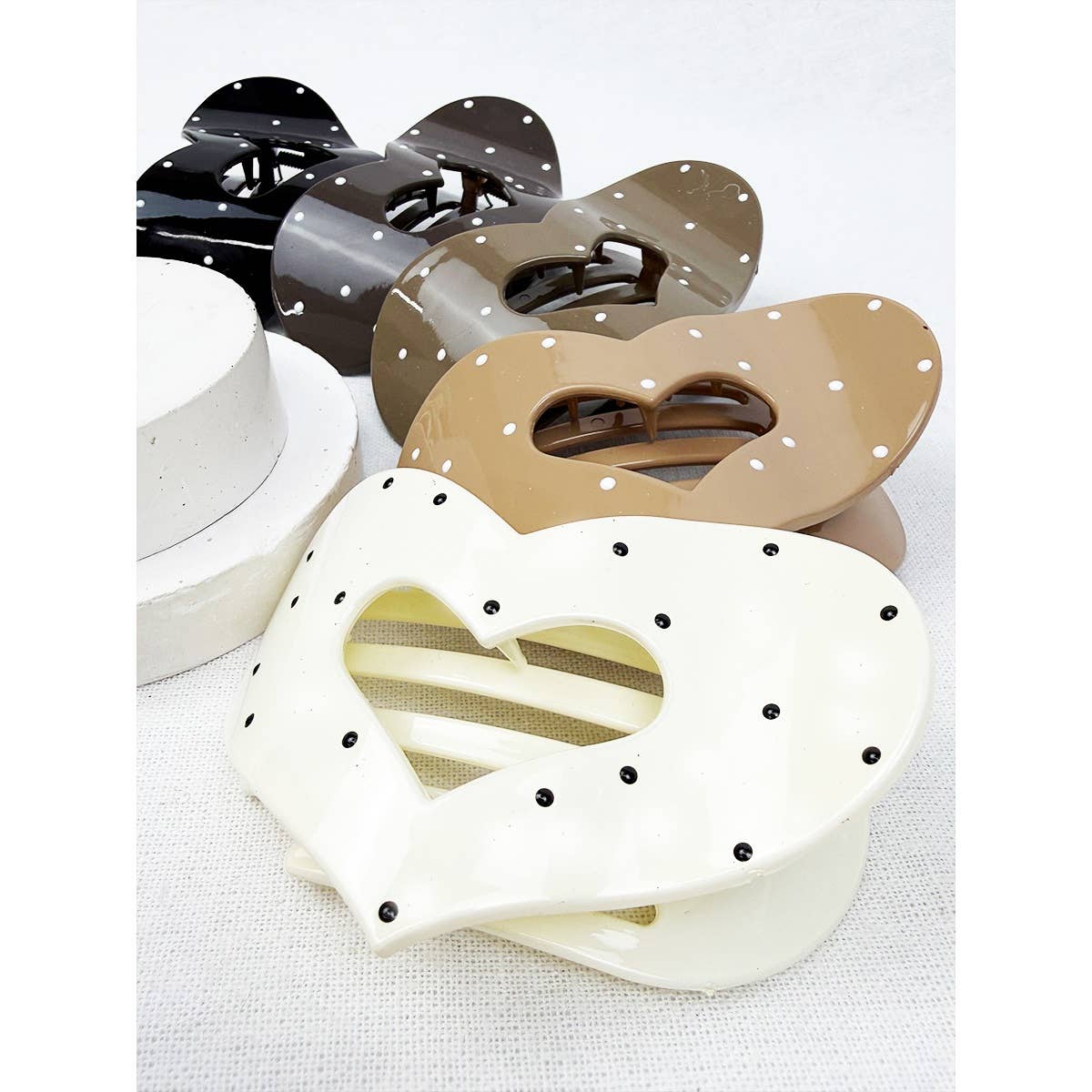 Polka Dot Heart Flat Clip