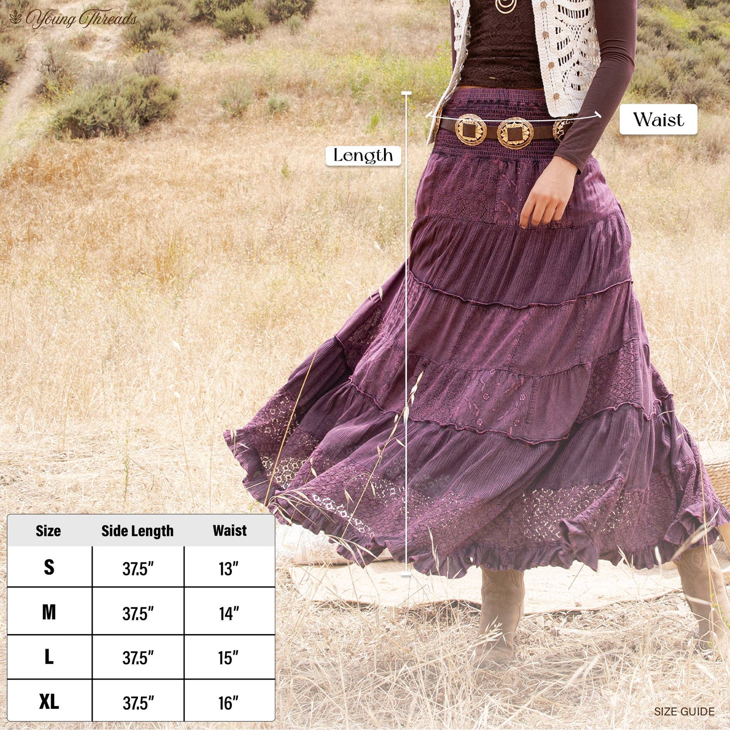 Tiered Lace Tiered Maxi Skirt-Basil
