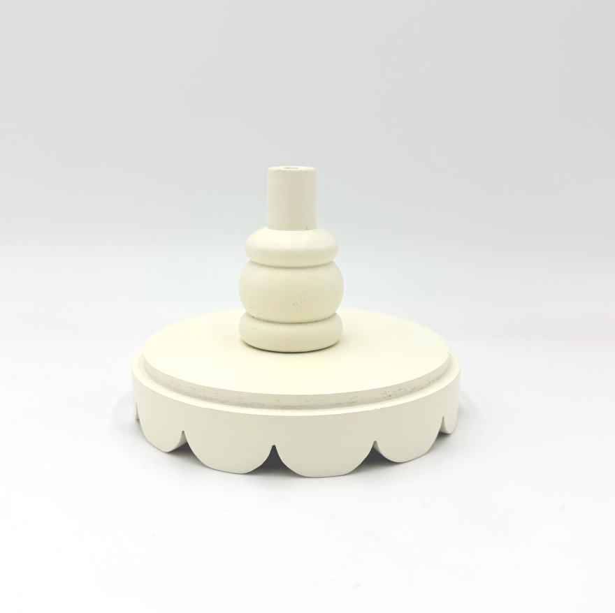 White Scalloped Base