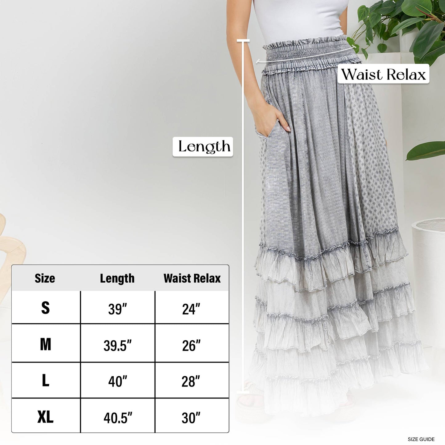 Ruffled Tiered Maxi Skirt