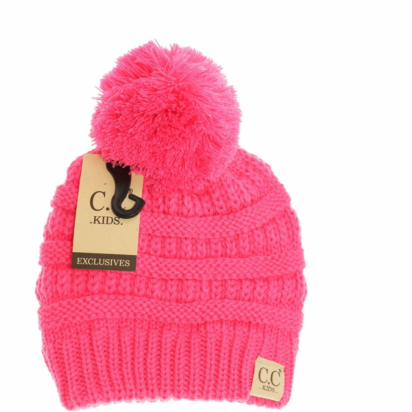 Kids Solid Pom CC Beanie