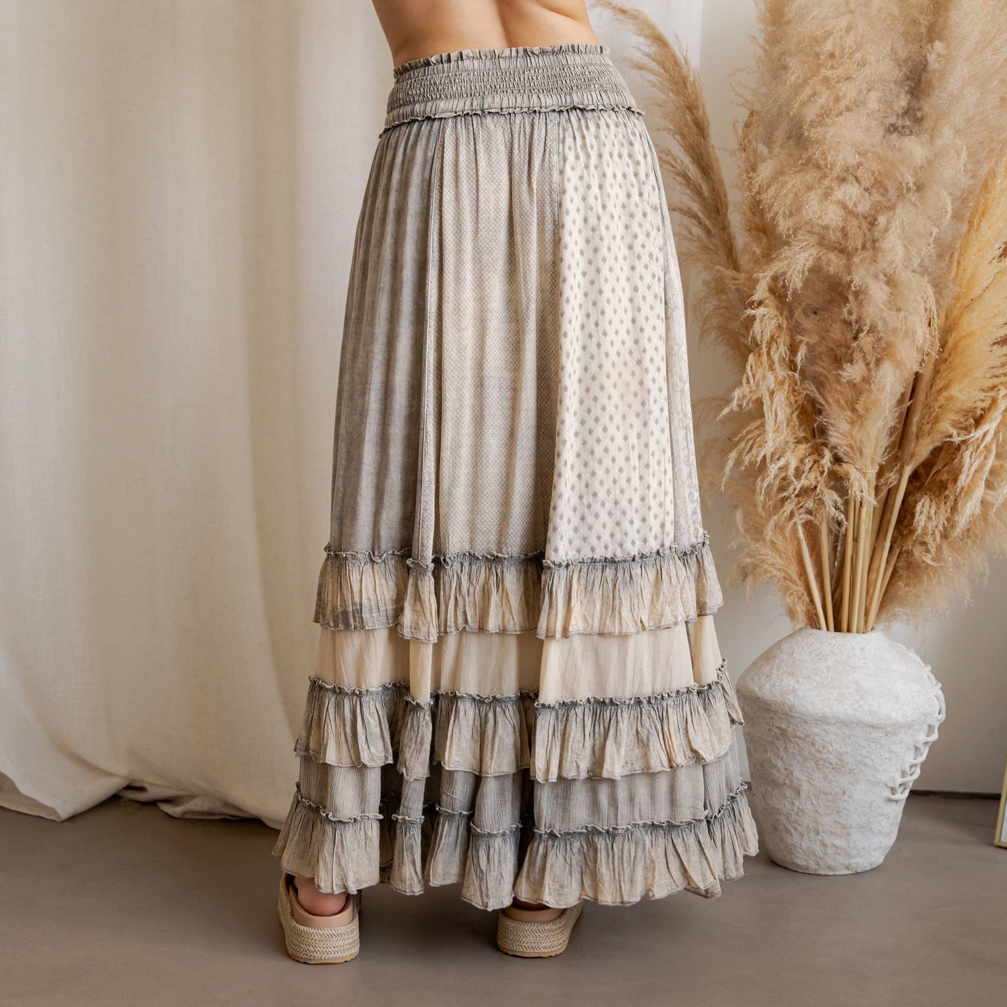 Ruffled Tiered Maxi Skirt