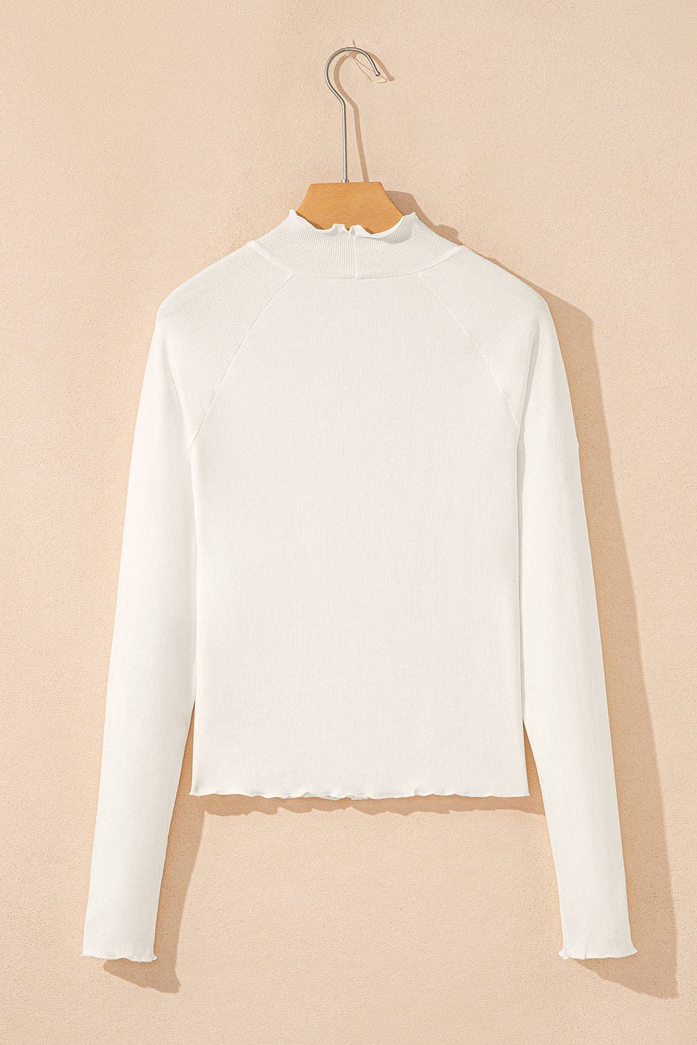 Lettuce Trim High Neck-White