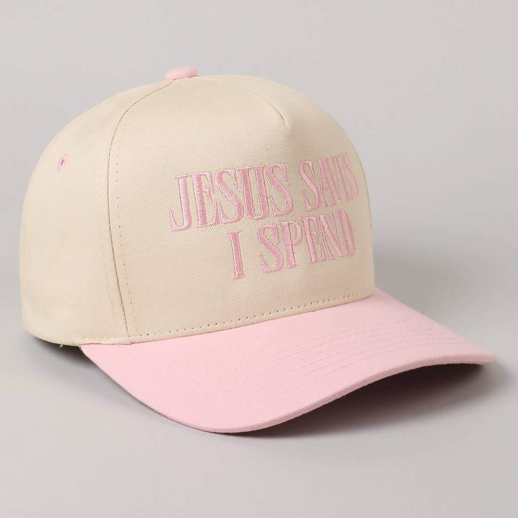 Jesus Saves, I Spend Embroidery Trucker Hat