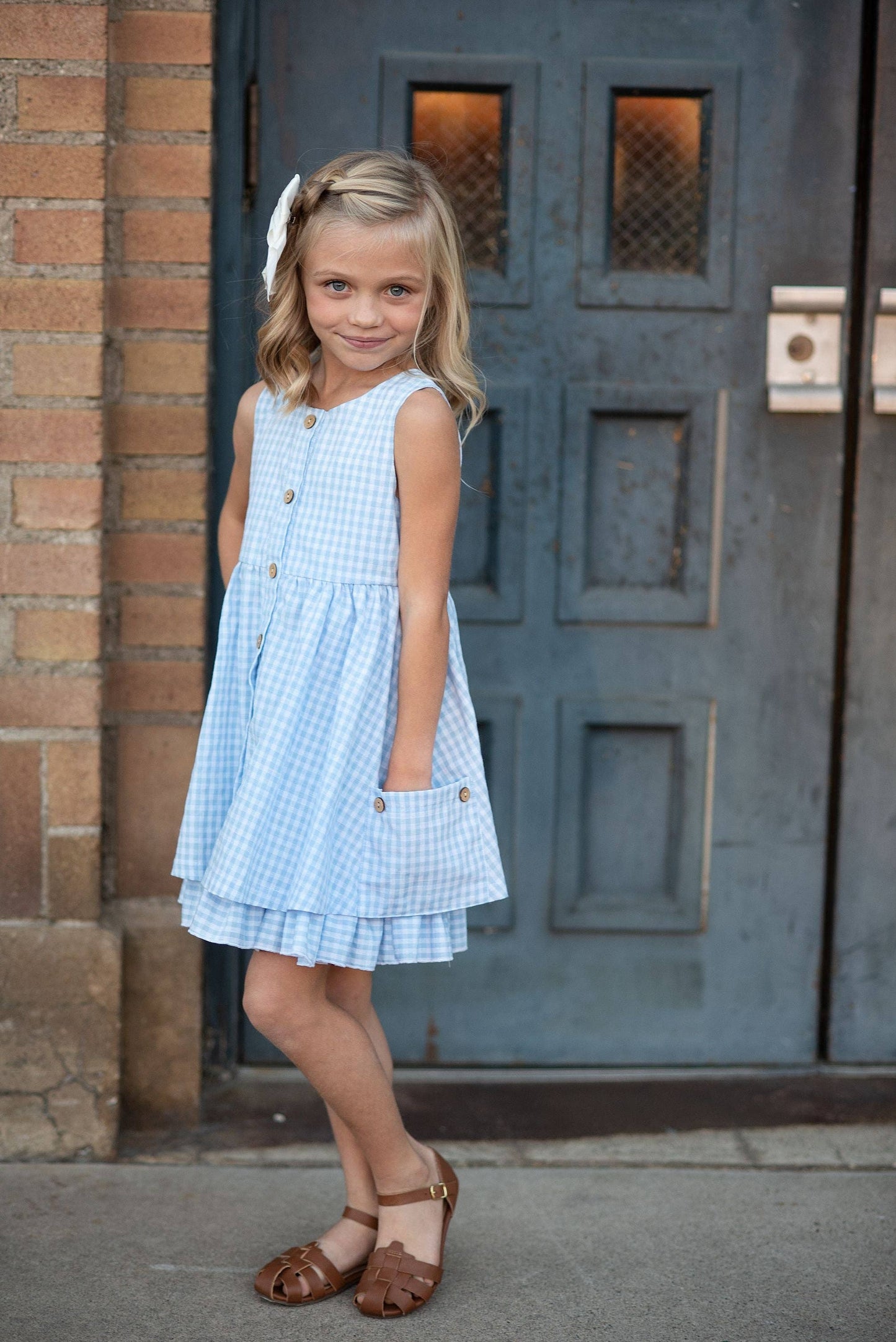 Blue & White Gingham Dress