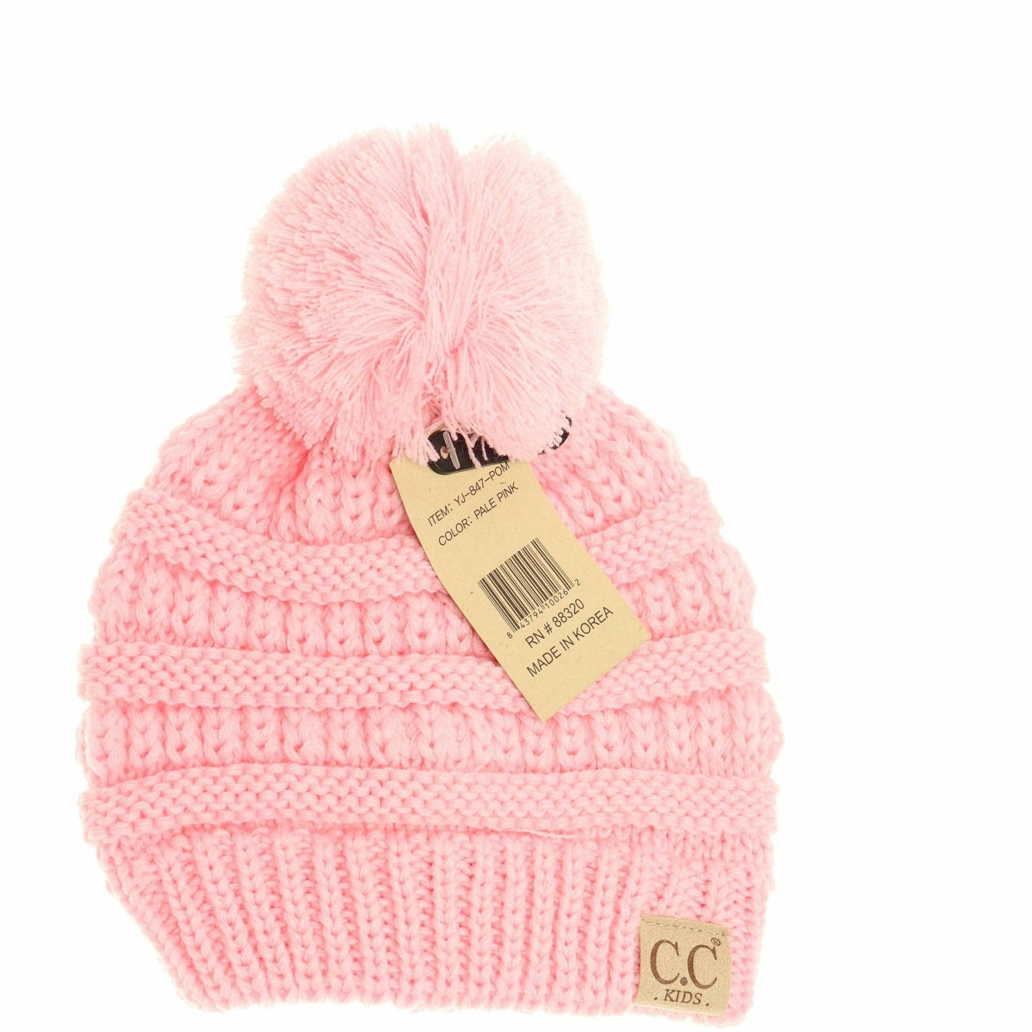 Kids Solid Pom CC Beanie