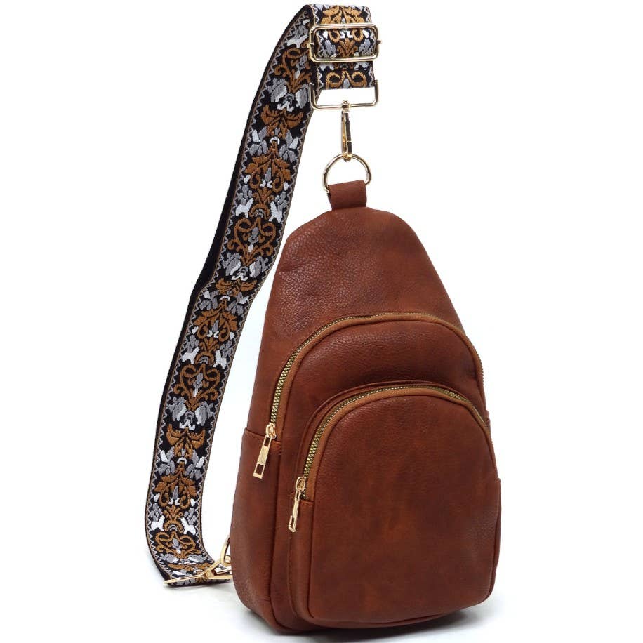 Zara Zipper Sling Bag With Boho Strap