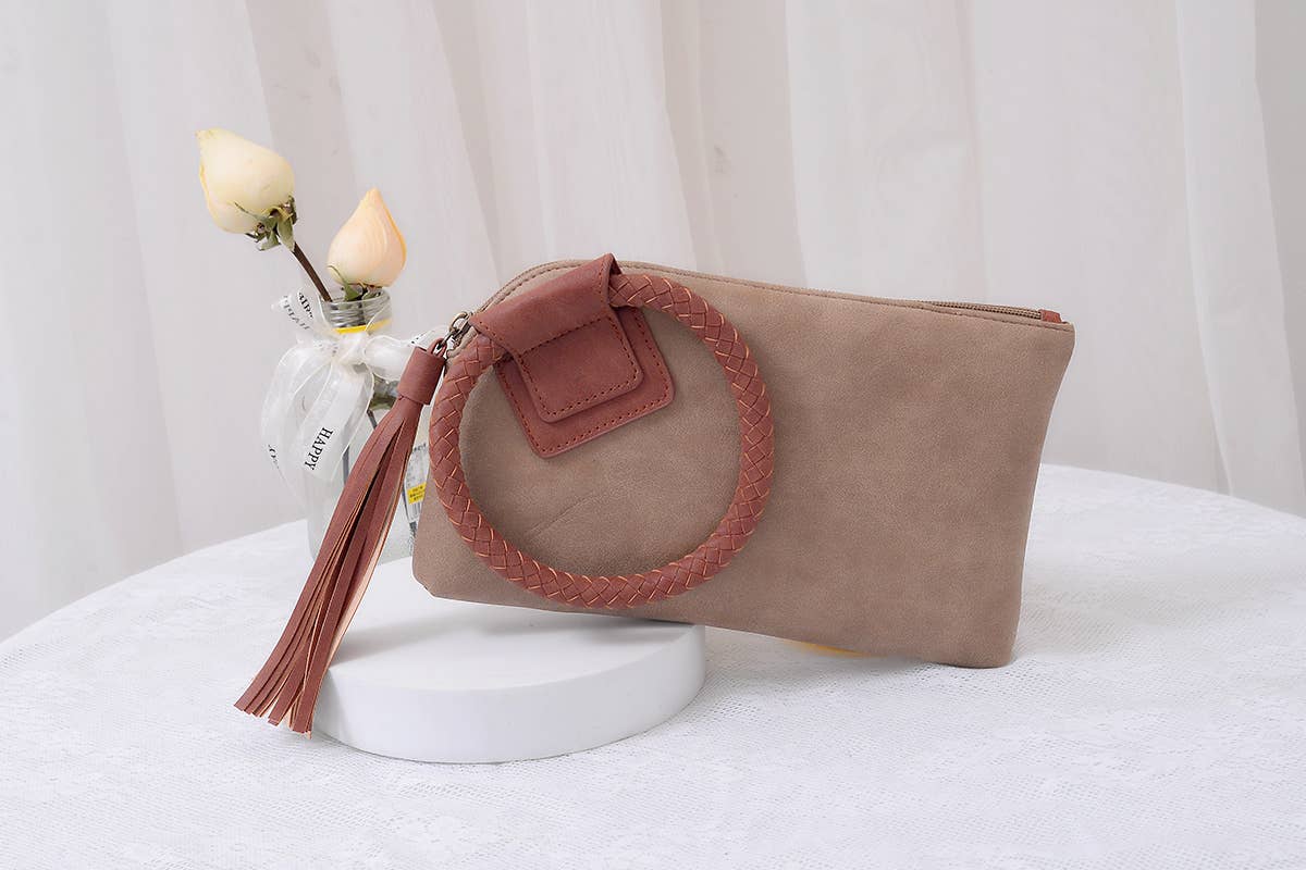 Two Toned Boho Wristlet