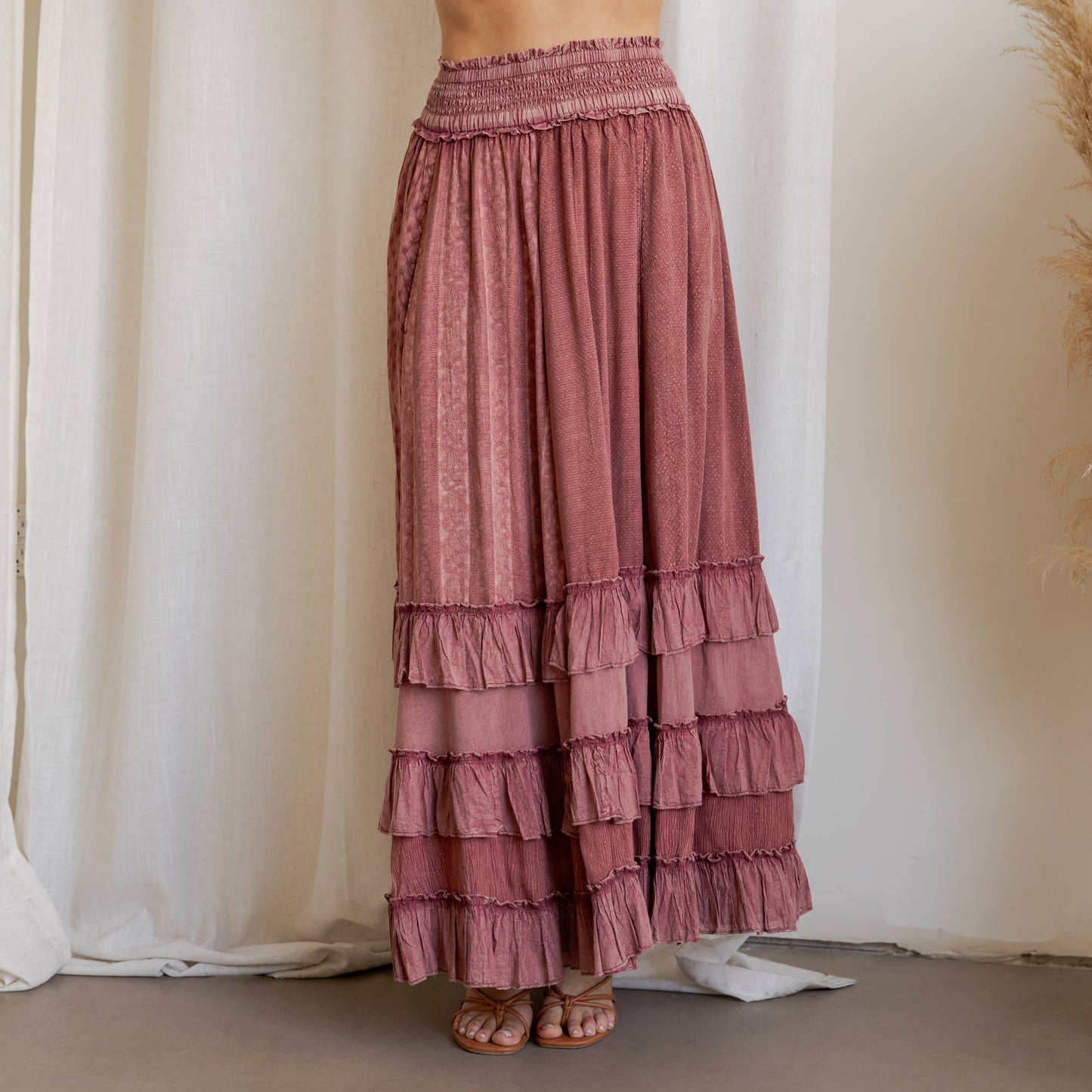Ruffled Tiered Maxi Skirt