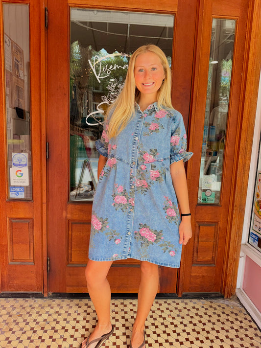 The Rose Denim Dress