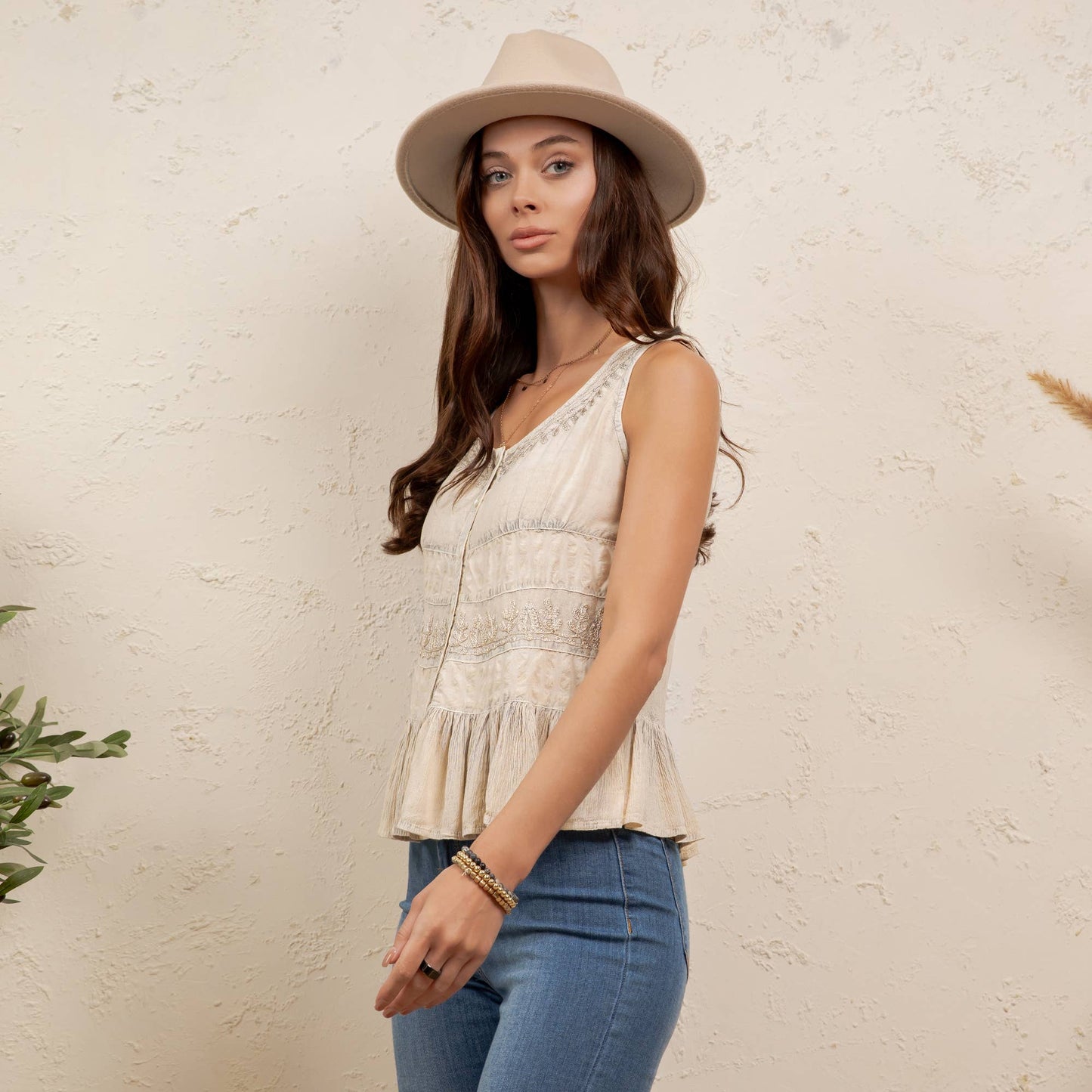 Summer Boho Peplum Tank