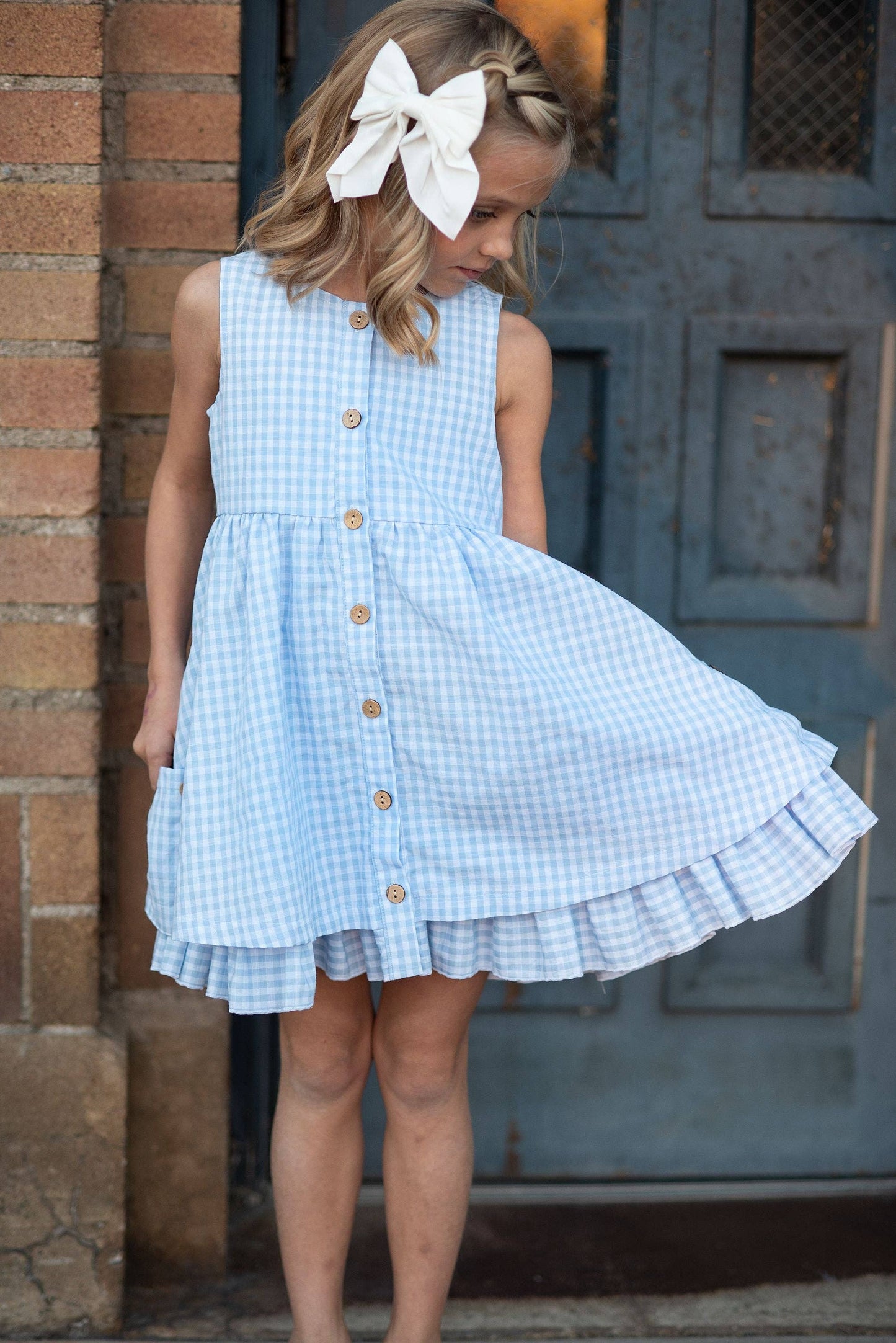 Blue & White Gingham Dress