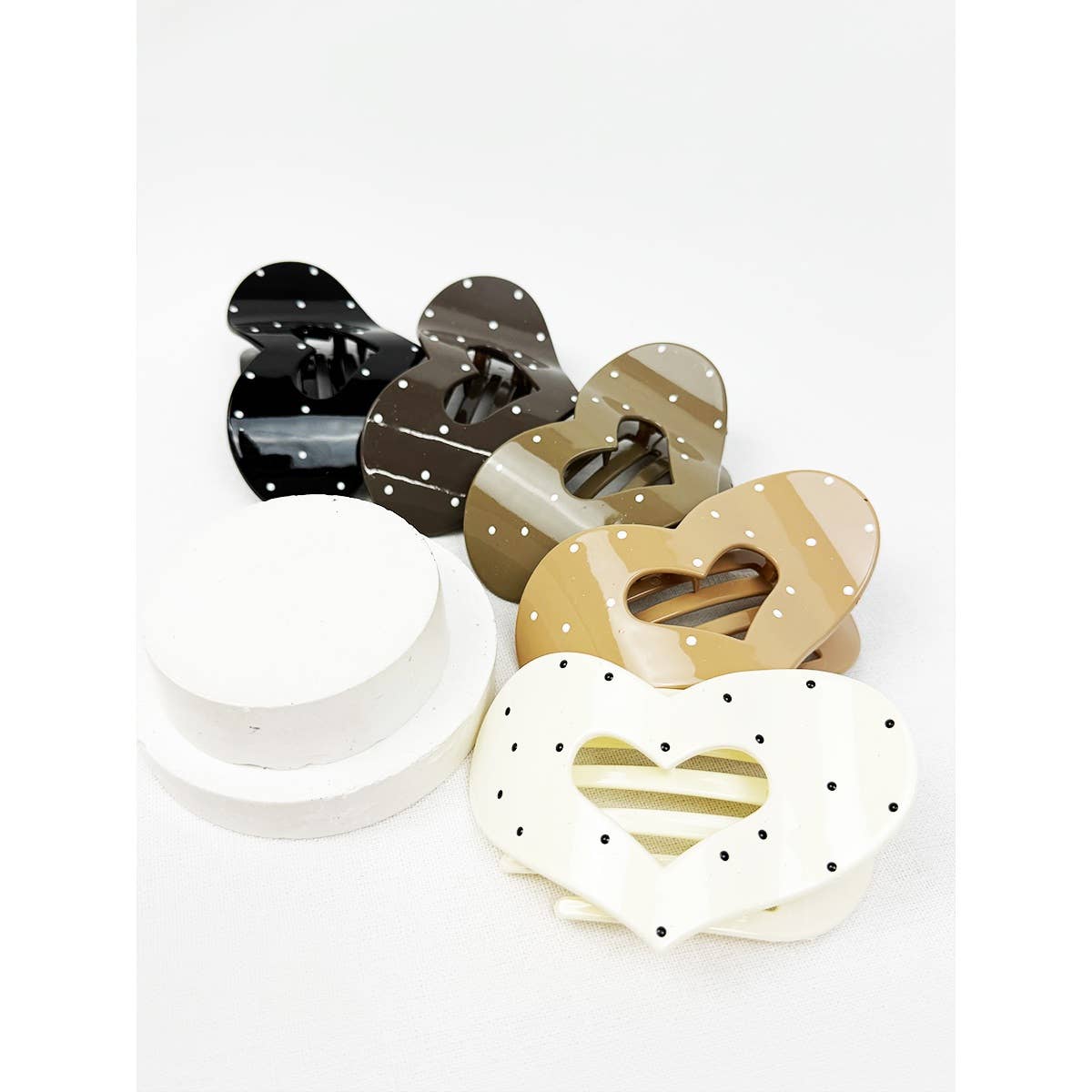 Polka Dot Heart Flat Clip