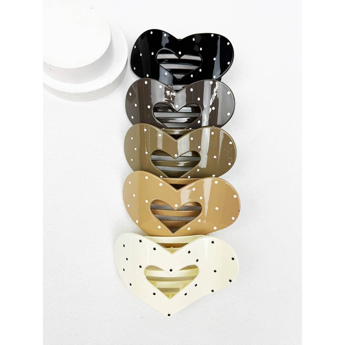 Polka Dot Heart Flat Clip