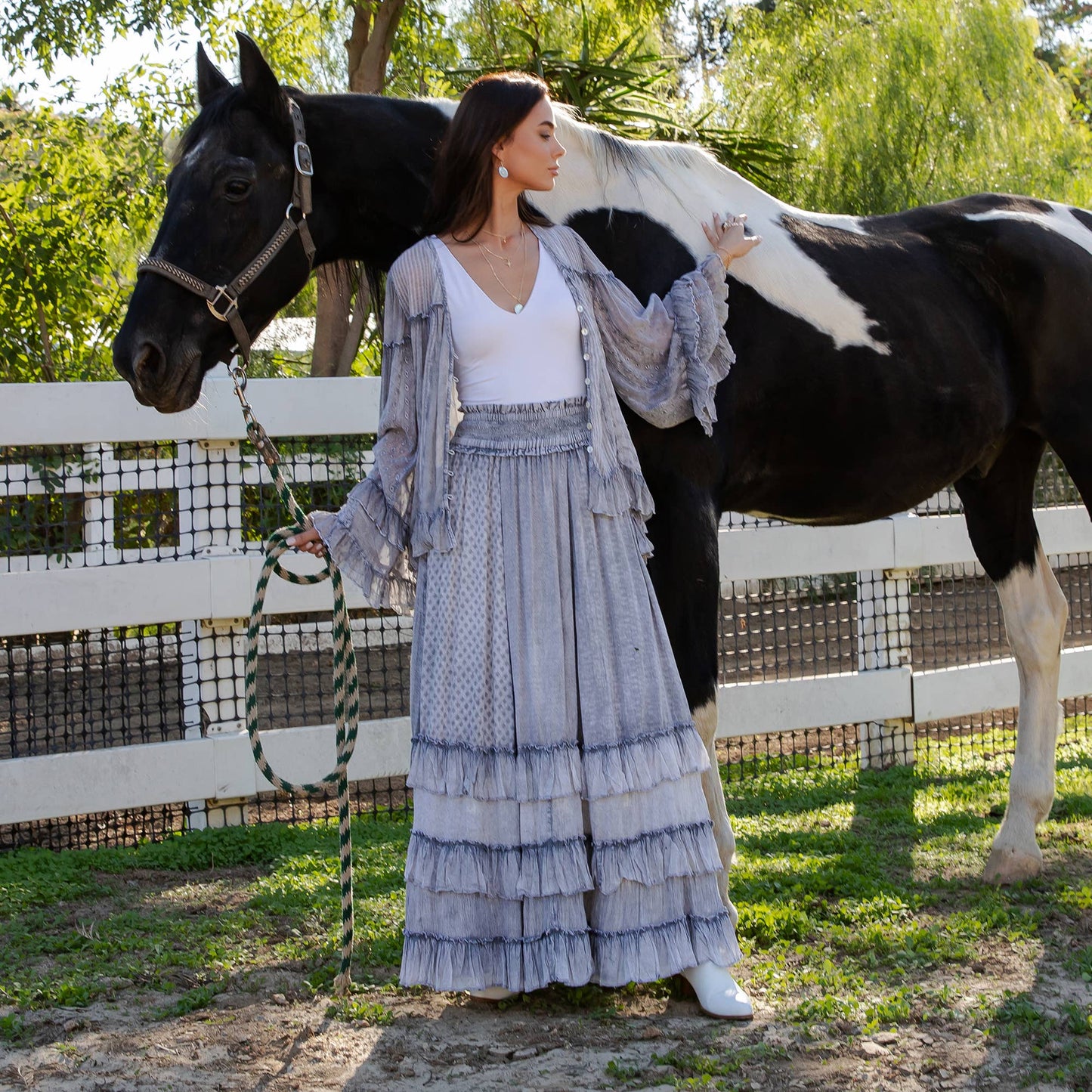 Ruffled Tiered Maxi Skirt