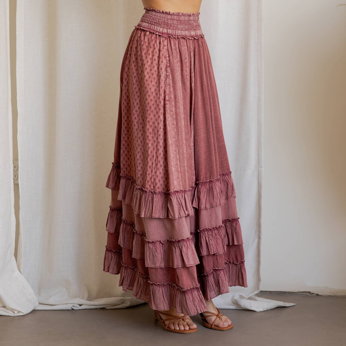 Ruffled Tiered Maxi Skirt