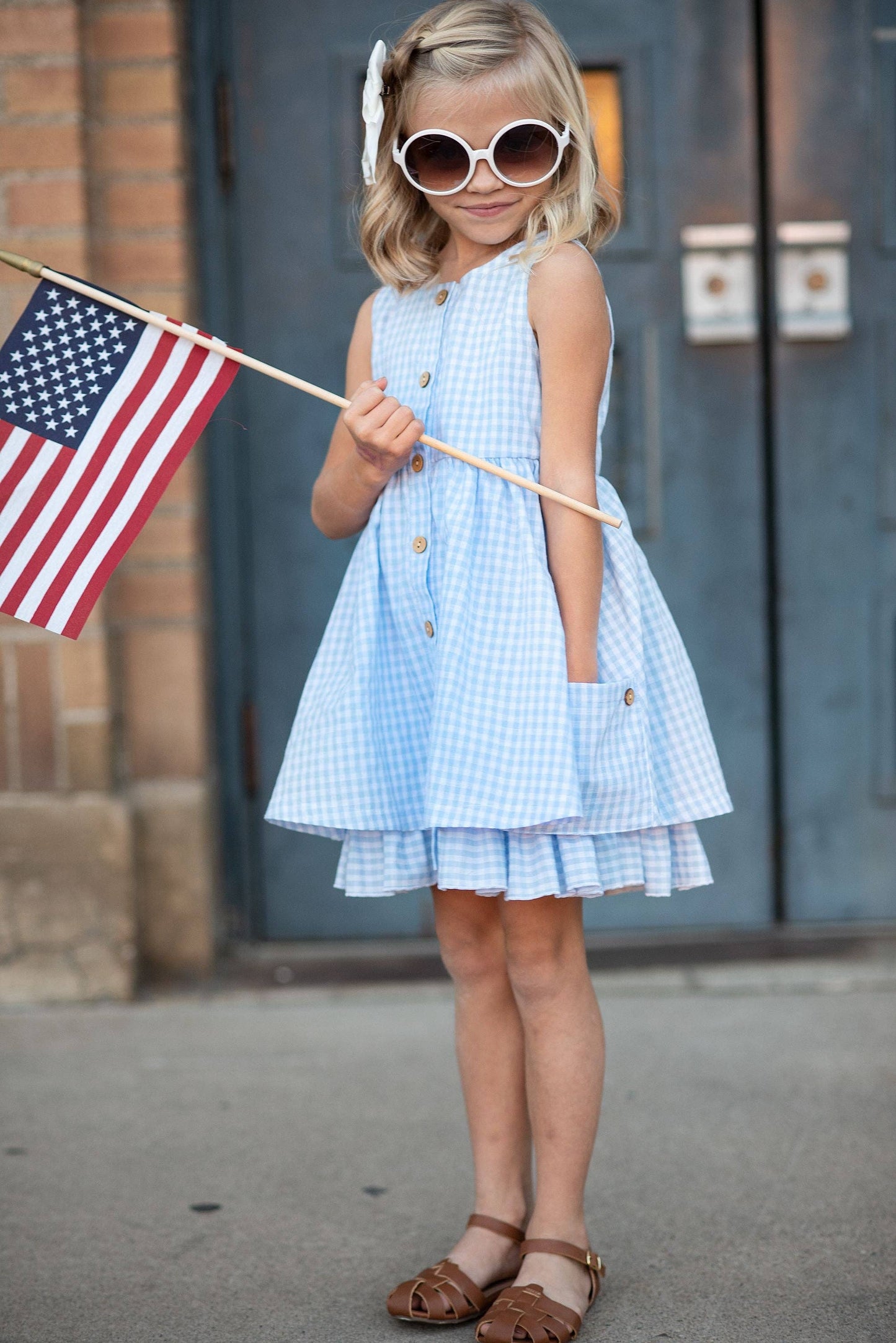 Blue & White Gingham Dress