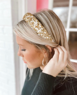All That Glitters Headband - Cream + Gold