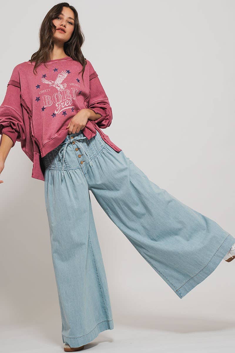 Pleated Wide-Leg Pants