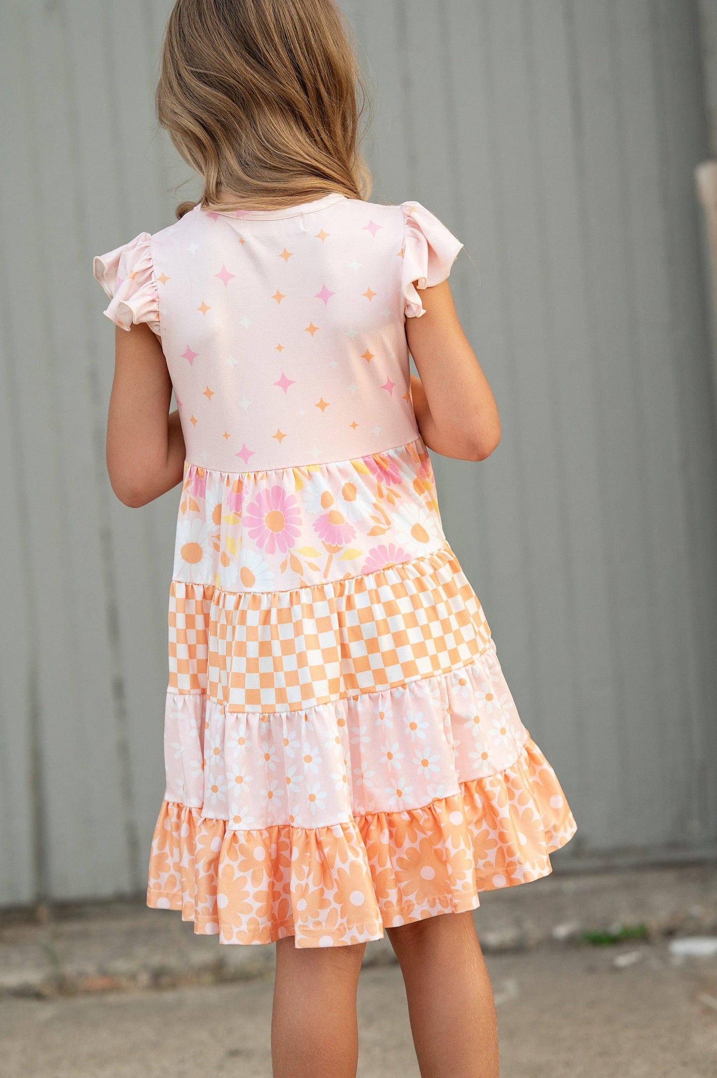 Pink & Tangerine Daisy Dress