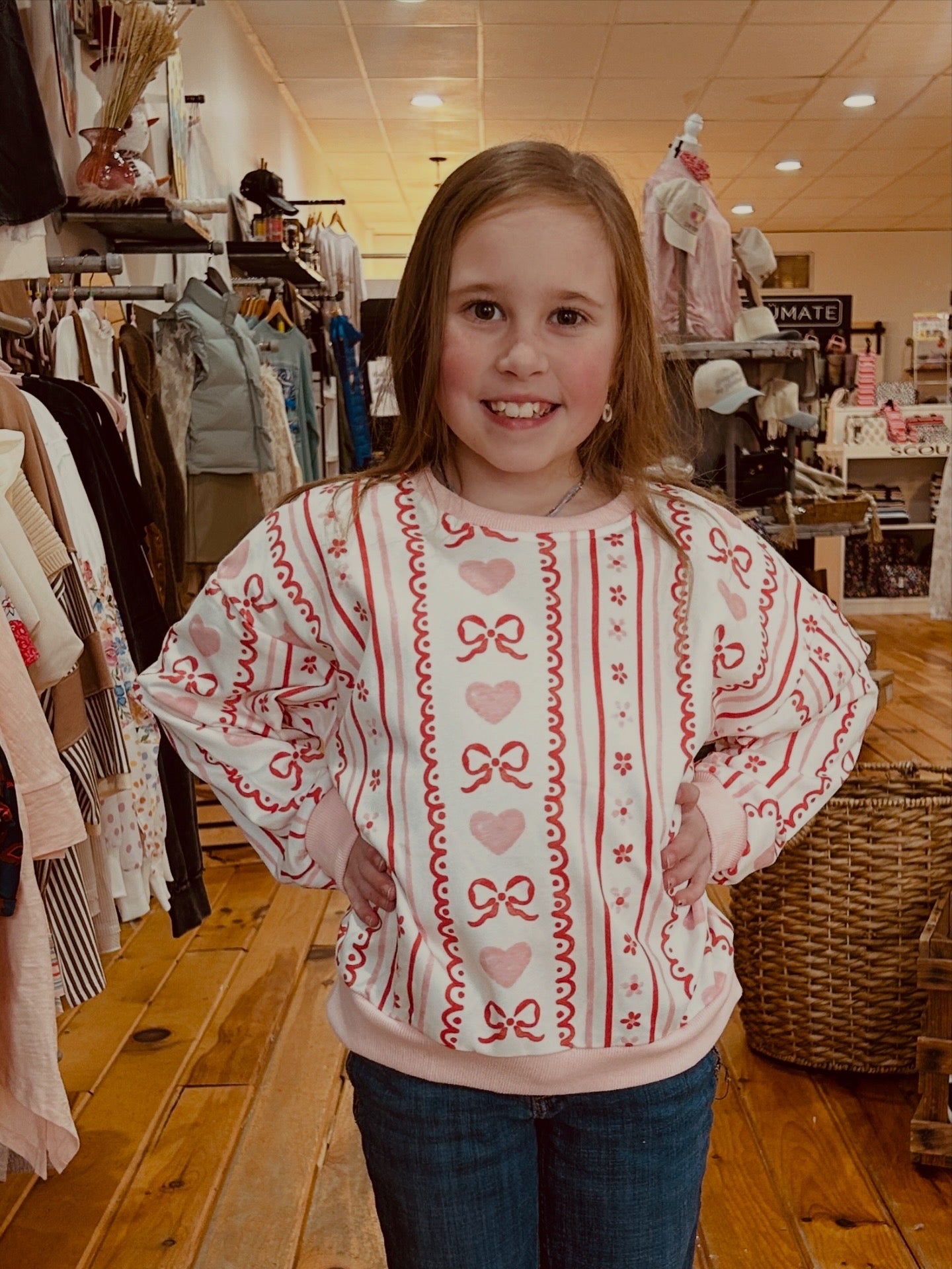 Girls Valentines Day Sweatshirt