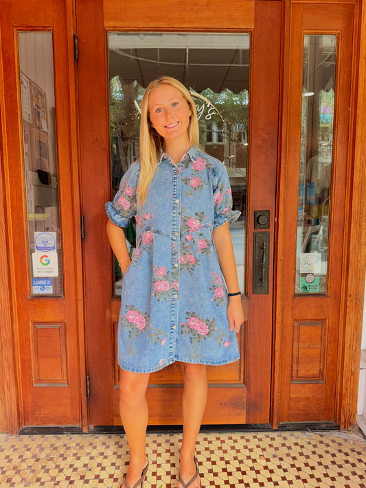 The Rose Denim Dress