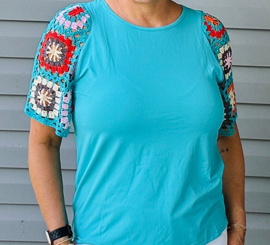 Crocheted Turquoise Top