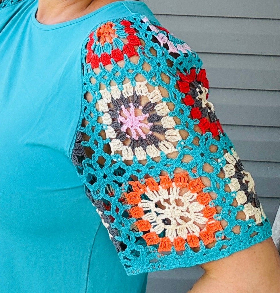 Crocheted Turquoise Top