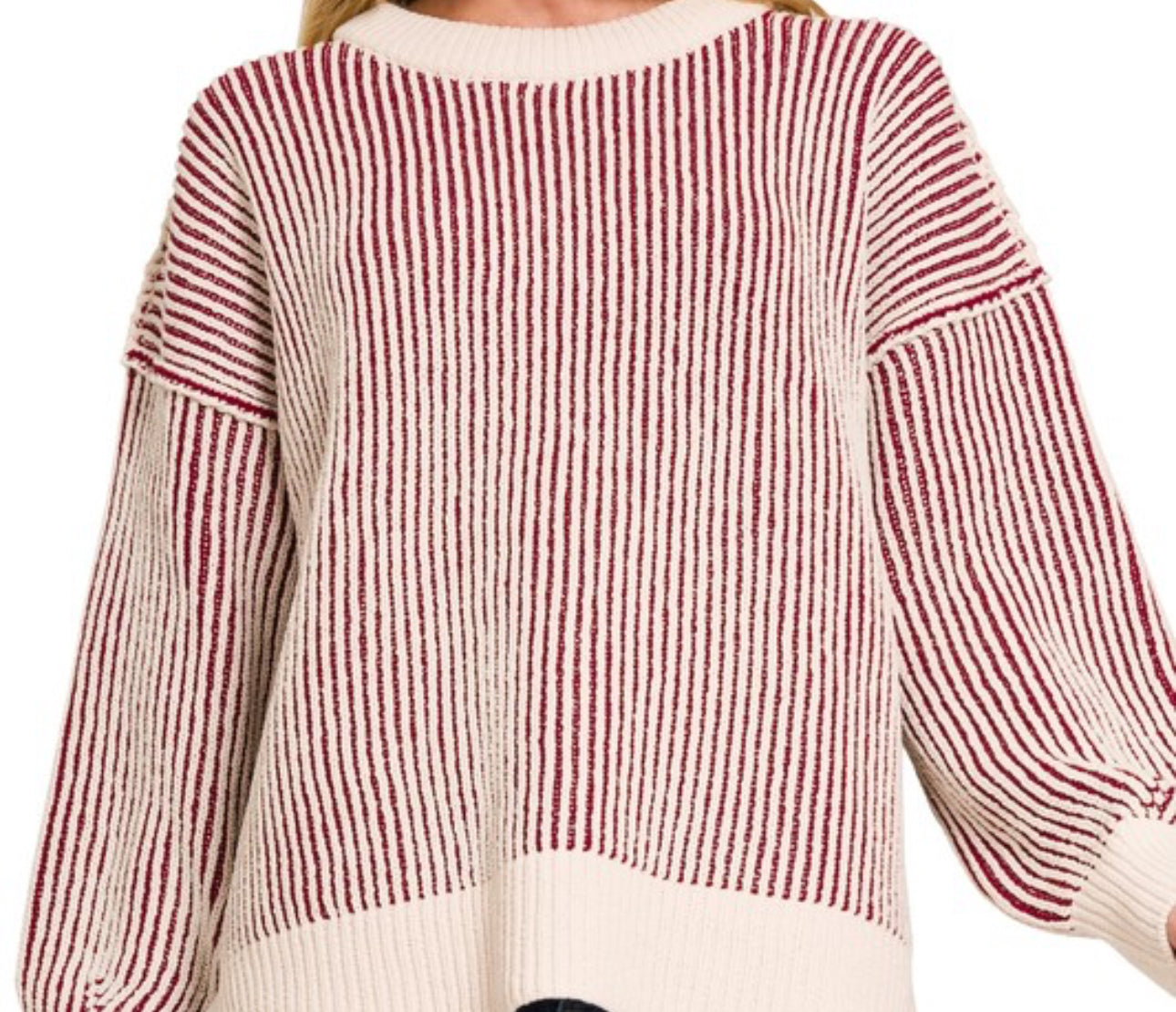 2 Toned Ribbed Sweater