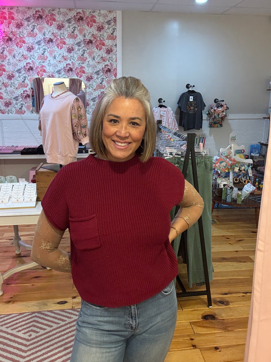Ribbed SS Sweater