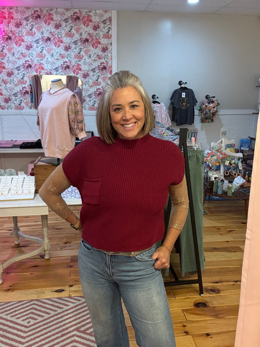 Ribbed SS Sweater
