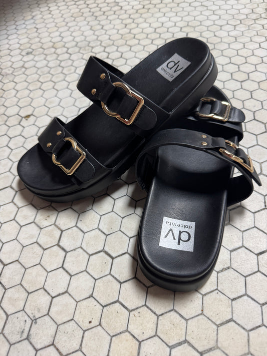 Black Buckle Sandals by Dolce Vita