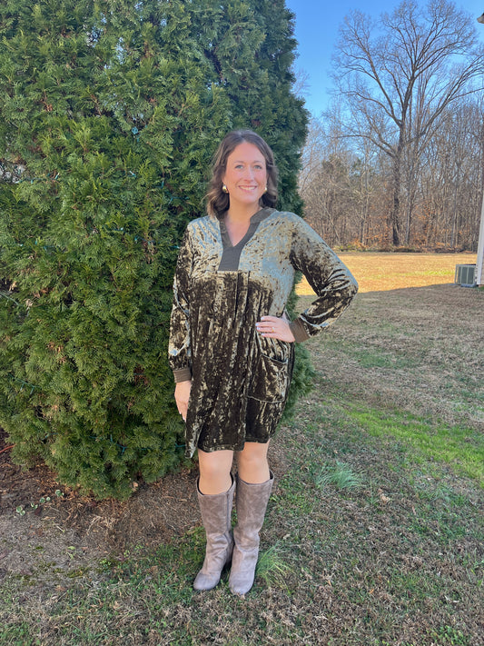 Green Velvet Holiday Dress