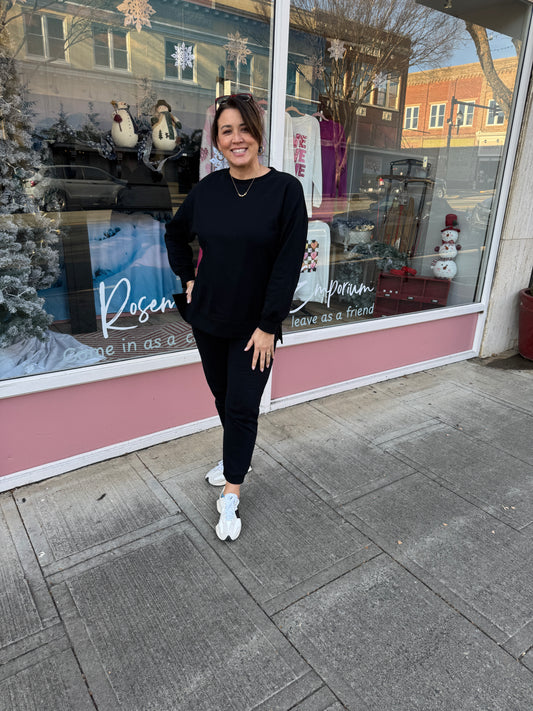 Black 2 pc Loungewear Set