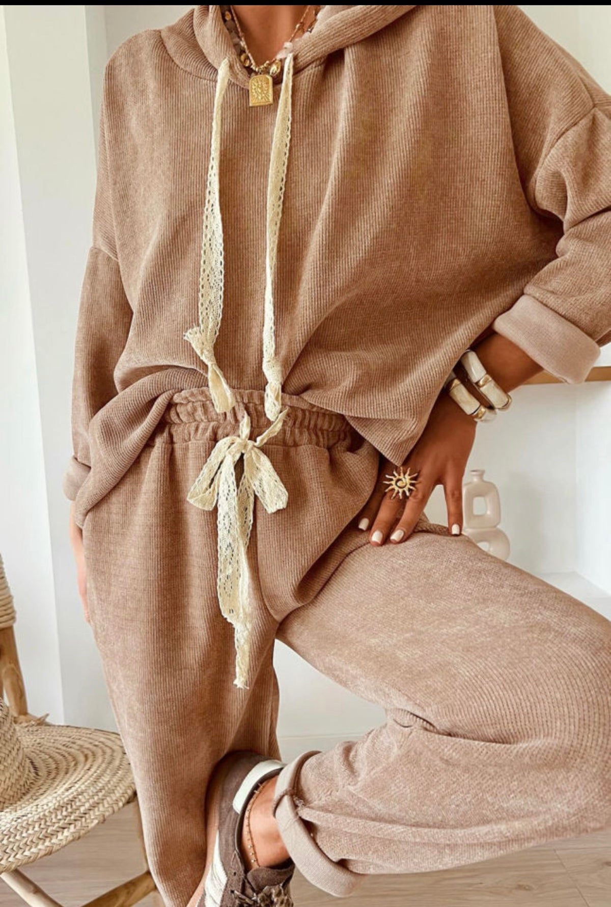 Cord 2 pc Set-Mocha Lace
