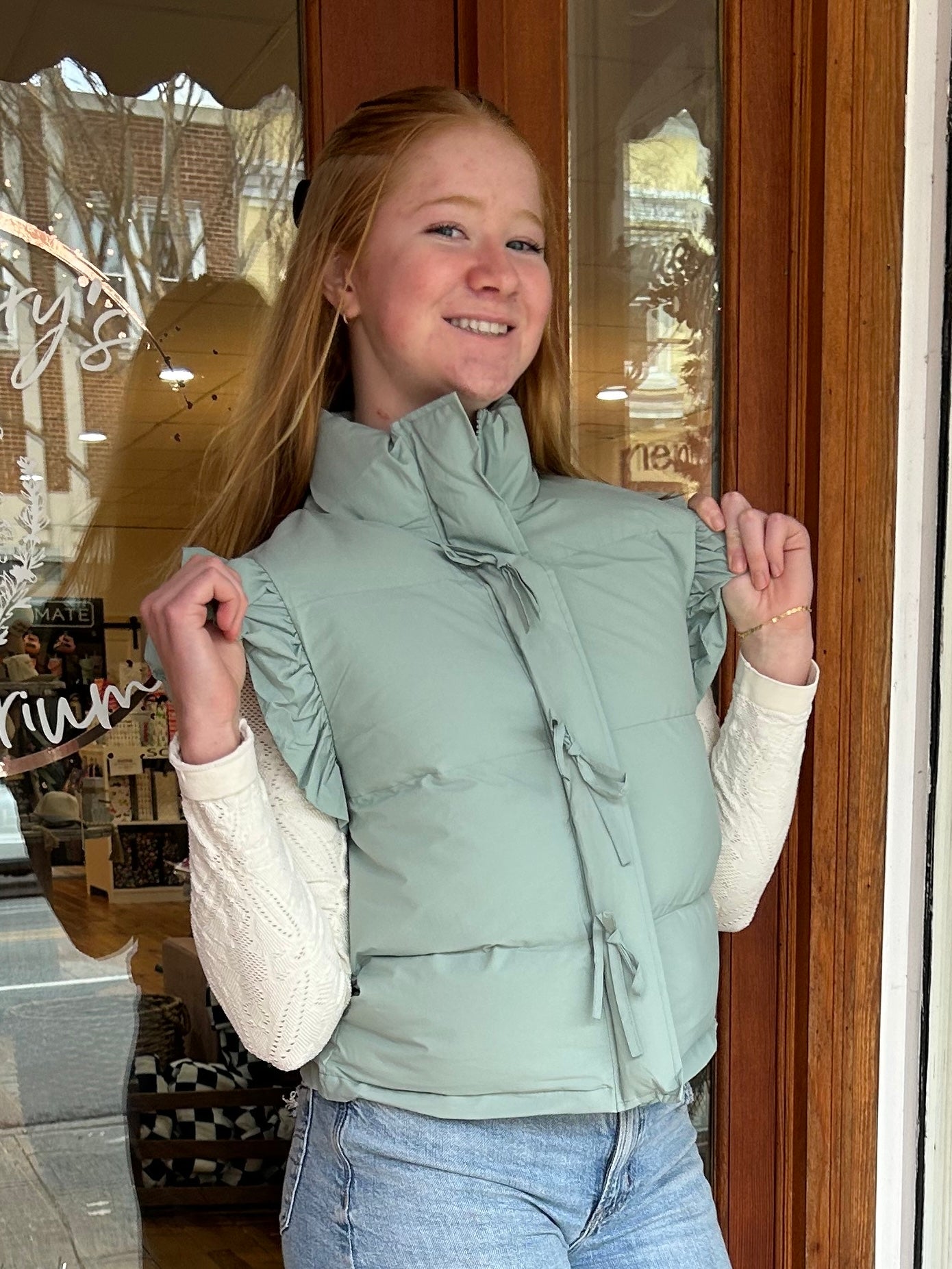 Very J Bow Puffer Vest