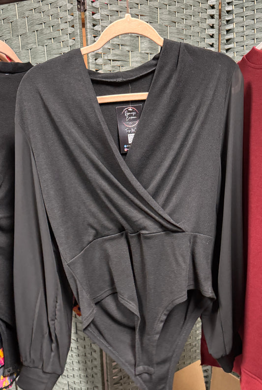 Black Wrap Body Suit