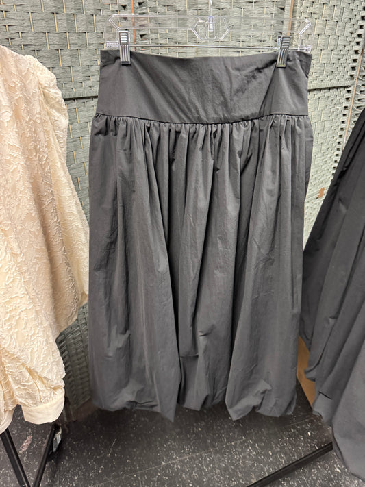 Black Midi Tulip Skirt
