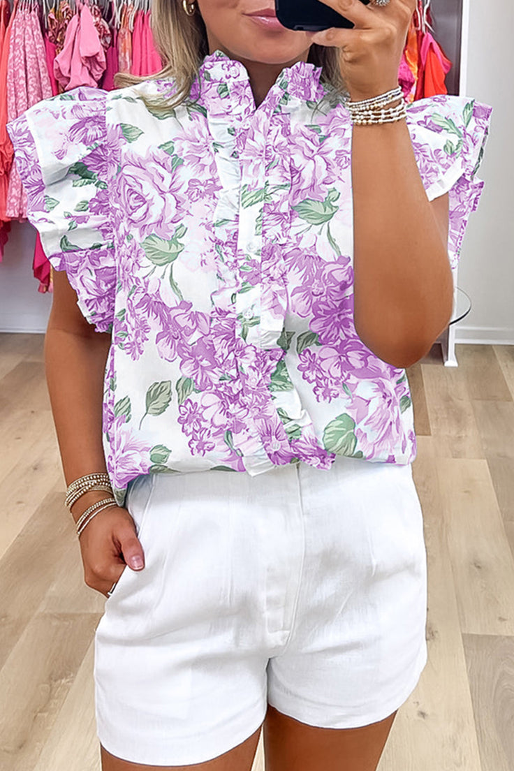 The Ashley Floral Top (Purple)