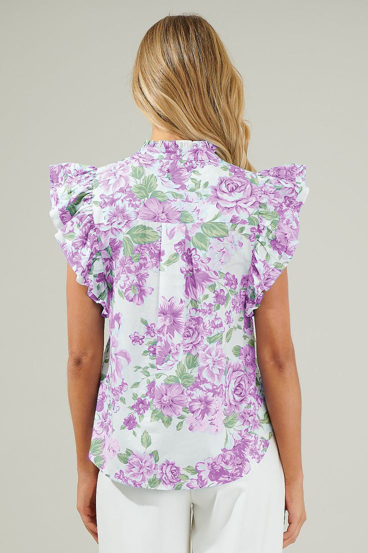 The Ashley Floral Top (Purple)