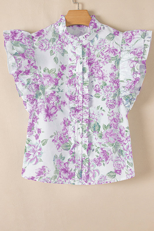 The Ashley Floral Top (Purple)
