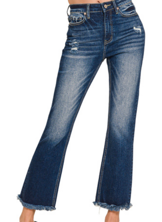 Perfect Stretch Frayed Hem Jeans
